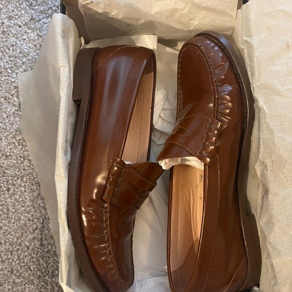 J. Crew Patent Leather Winona Penny Loafers Brown 9/8.5 - Picture 8 of 9